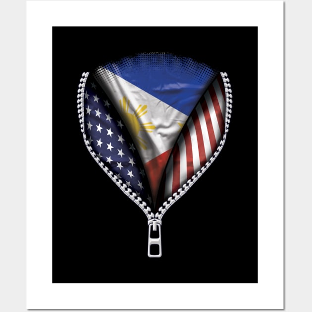 Filipino Flag  Philippines Flag American Flag Zip Down - Gift for Filipino From Philippines Wall Art by Country Flags